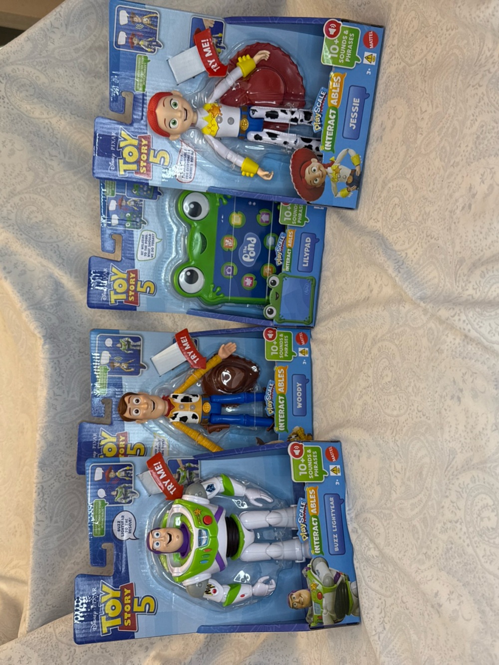 Toy Story 5 Set of Lilypad, Woody, Buzz, and Jessie Interactables